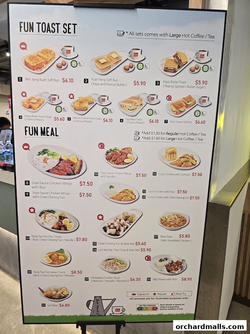 Menu page for Fun Toast Orchardgateway