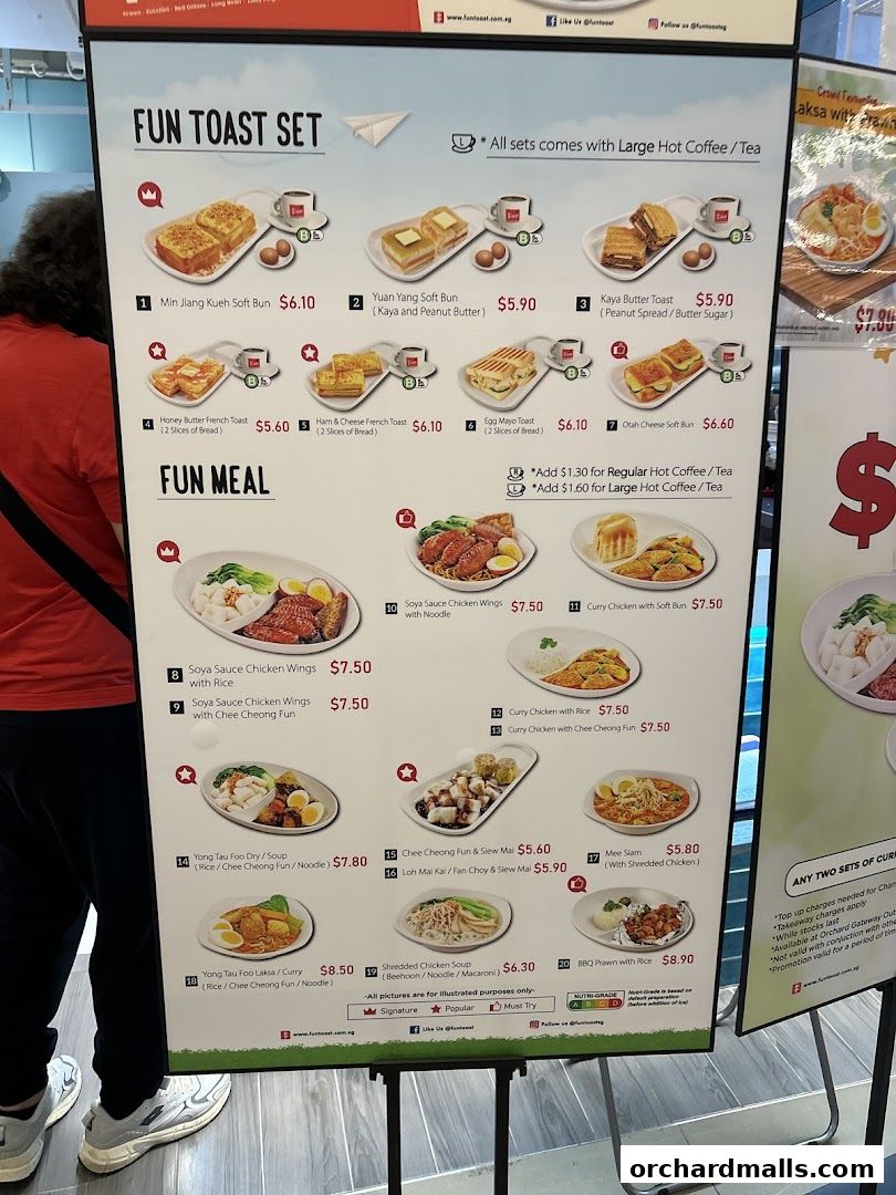 Menu page for Fun Toast Orchardgateway