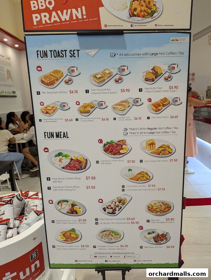 Menu page for Fun Toast Orchardgateway