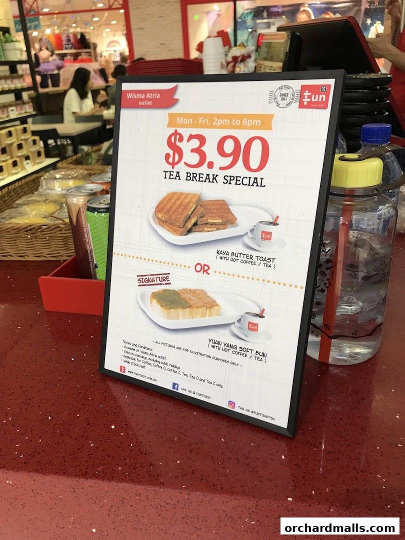 Menu page for Fun Toast