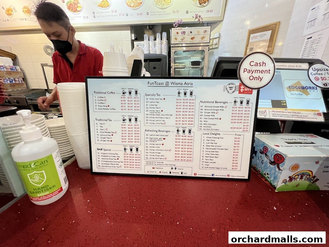 Menu page for Fun Toast