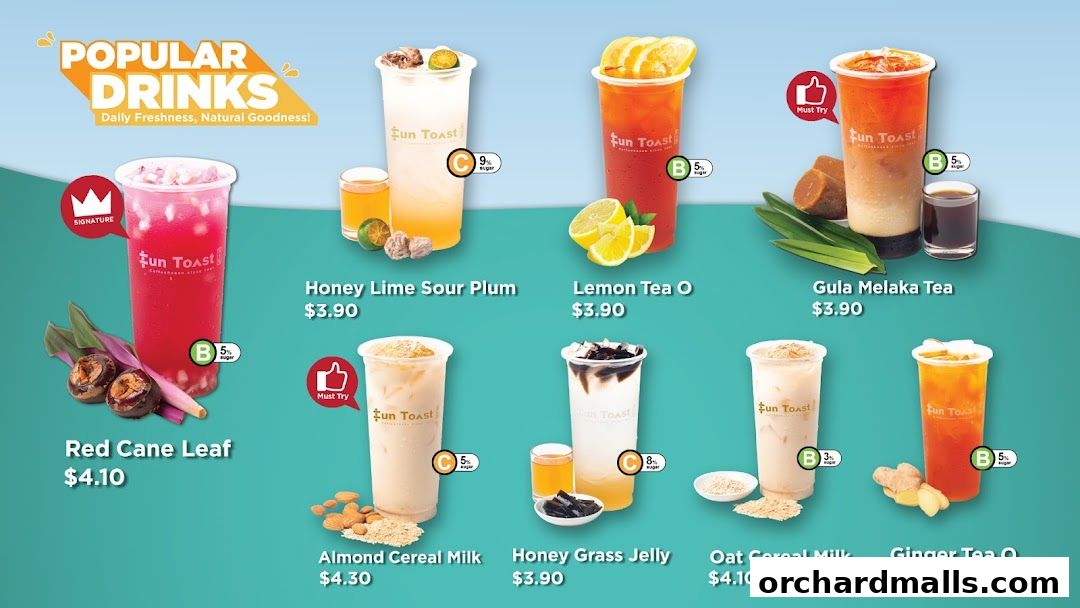 Menu page for Fun Toast