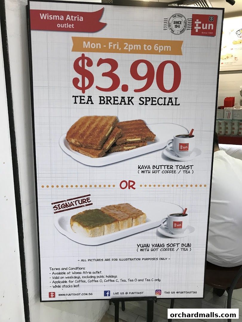 Menu page for Fun Toast