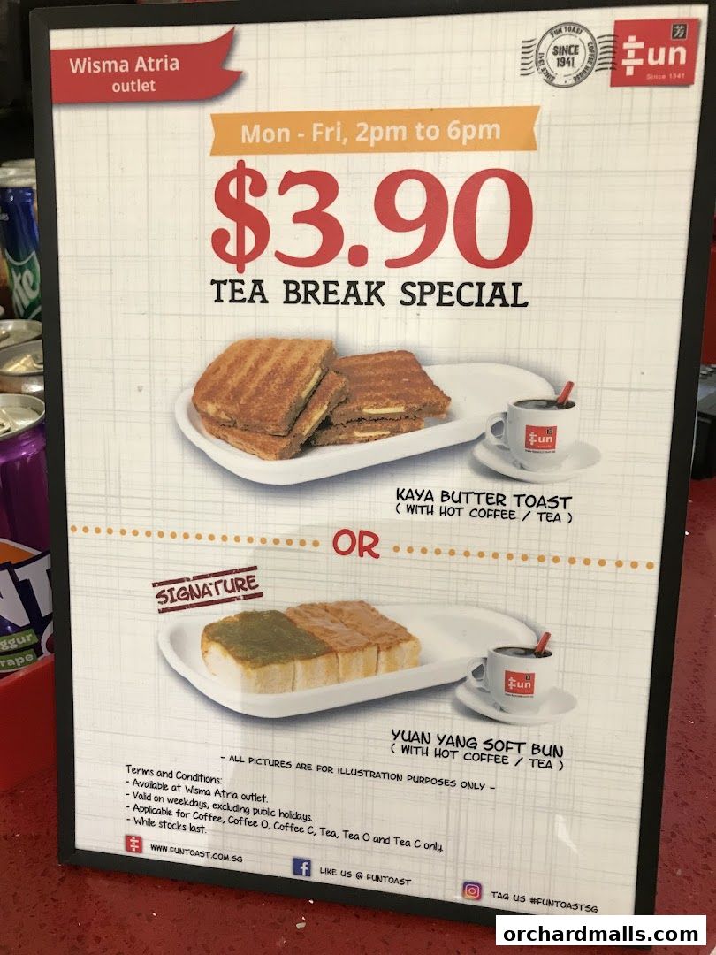 Menu page for Fun Toast