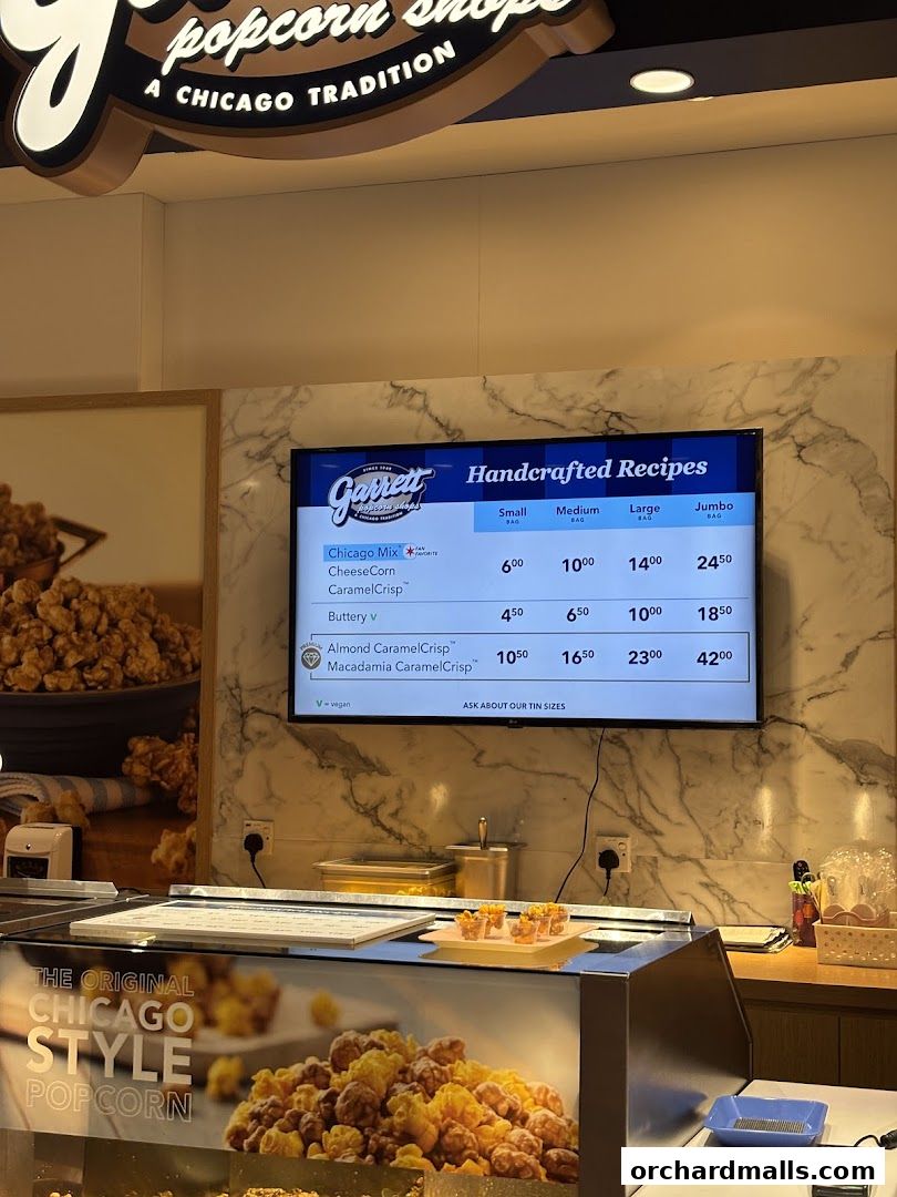 Menu page for Garrett Popcorn Shops - 313 Somerset