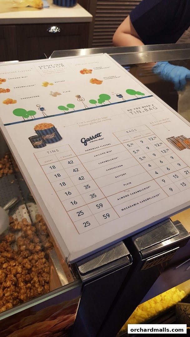 Menu page for Garrett Popcorn Shops - 313 Somerset