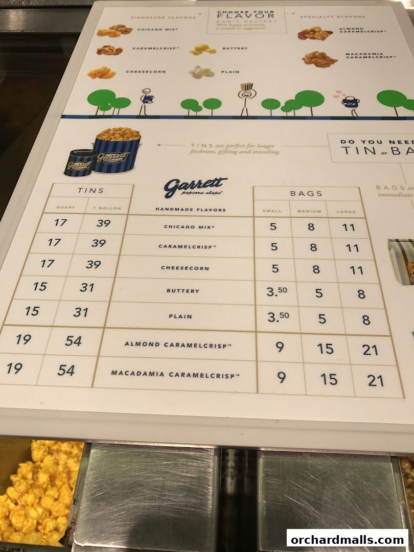Menu page for Garrett Popcorn Shops - Wisma Atria