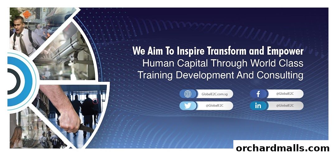 Collage of images related to security and training, with company branding and contact information.