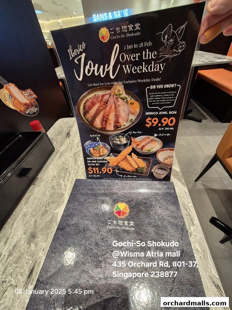 Menu page for Gochi-So Shokudo ごち惣食堂 Wisma Atria