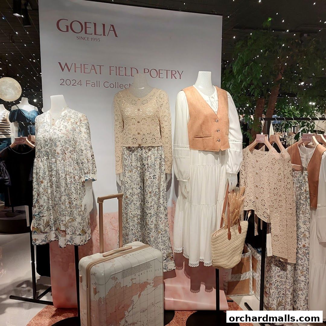 Goelia store display featuring the 2024 Fall Collection 'Wheat Field Poetry'.