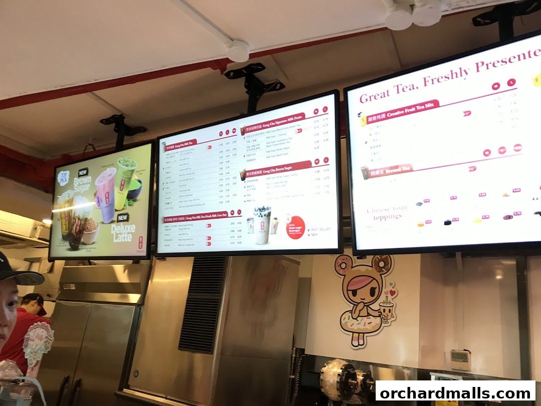 Menu page for Gong Cha