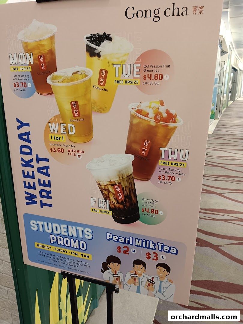 Menu page for Gong Cha