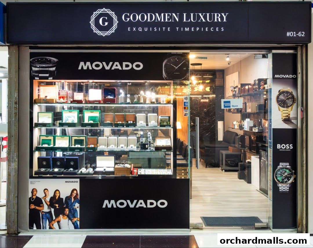 Goodmen Luxury shop front displaying exquisite timepieces and watches.