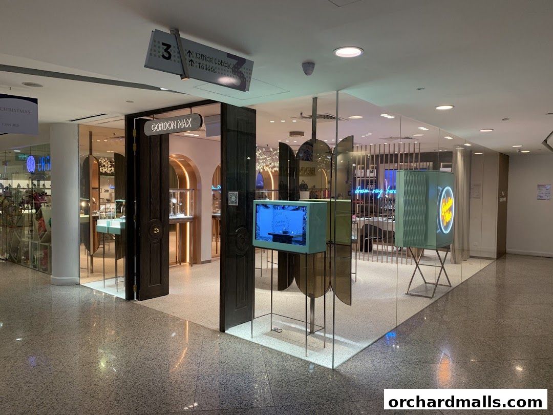 The Gordon Max shop entrance with elegant displays and signage.