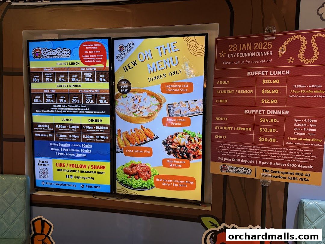 Menu page for GoroGoro Steamboat  Korean Buffet  The Centrepoint