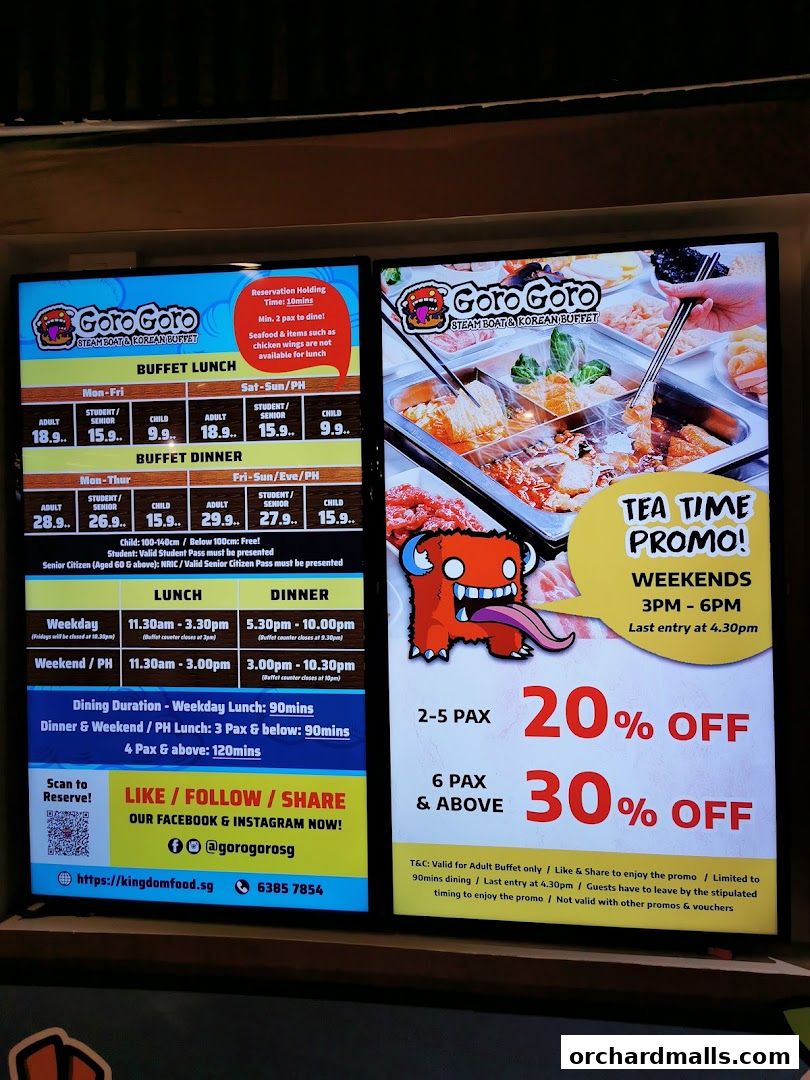 Menu page for GoroGoro Steamboat  Korean Buffet  The Centrepoint
