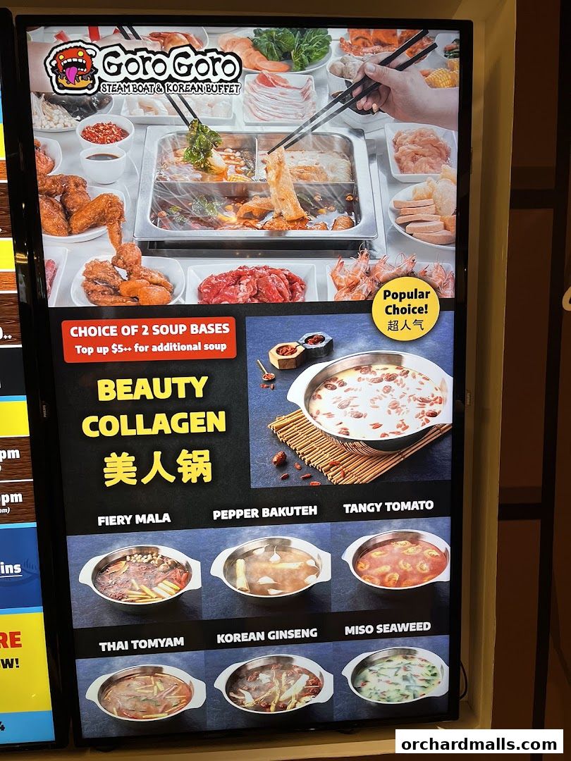 Menu page for GoroGoro Steamboat  Korean Buffet  The Centrepoint