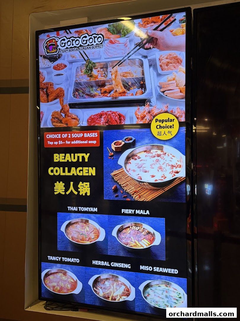 Menu page for GoroGoro Steamboat  Korean Buffet  The Centrepoint