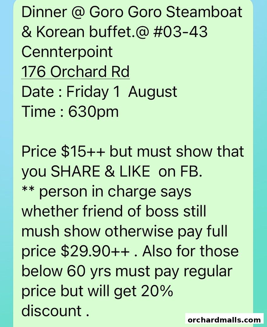 Menu page for GoroGoro Steamboat  Korean Buffet  The Centrepoint