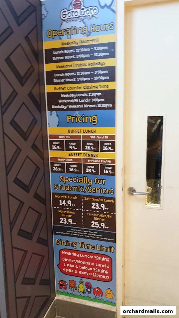 Menu page for GoroGoro Steamboat  Korean Buffet  The Centrepoint