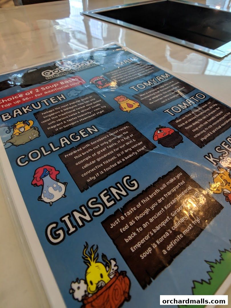 Menu page for GoroGoro Steamboat  Korean Buffet  The Centrepoint