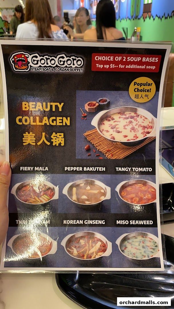 Menu page for GoroGoro Steamboat  Korean Buffet  The Centrepoint