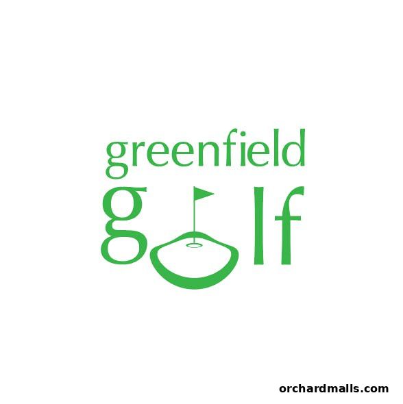 Greenfield Golf logo with a golf hole and flag.