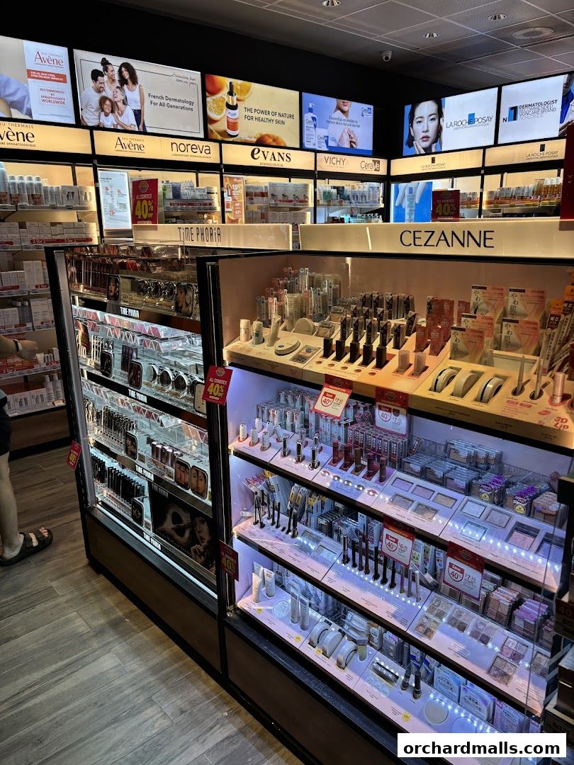 Interior view of a Guardian Health & Beauty store showcasing various cosmetic and skincare products.