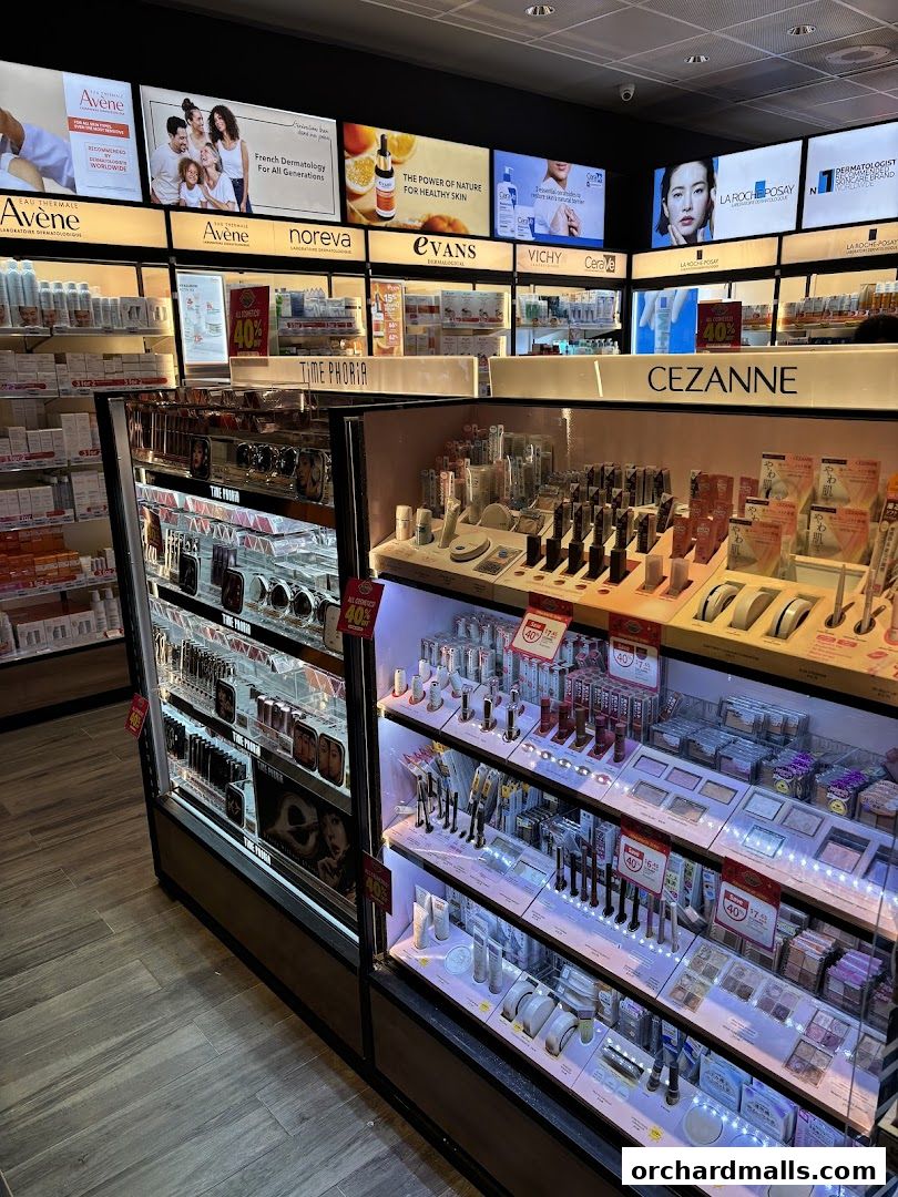 Interior view of a Guardian Health & Beauty store showcasing various skincare and makeup products.