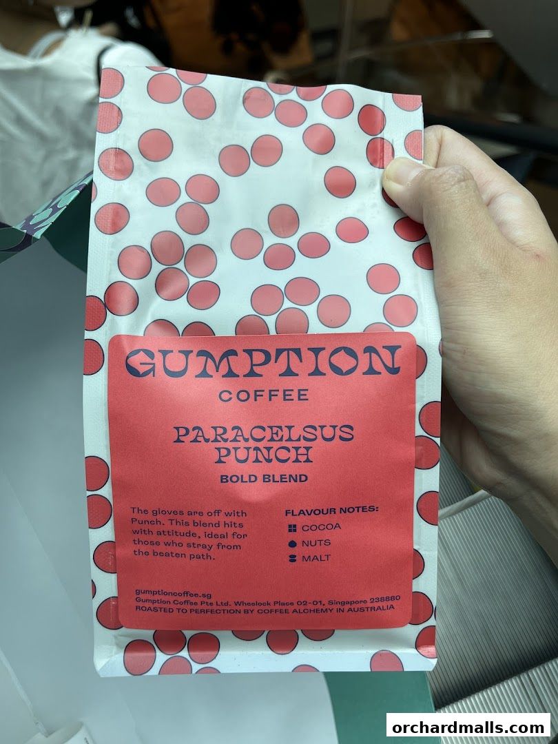 A bag of Gumption Coffee's Paracelsus Punch bold blend coffee beans.