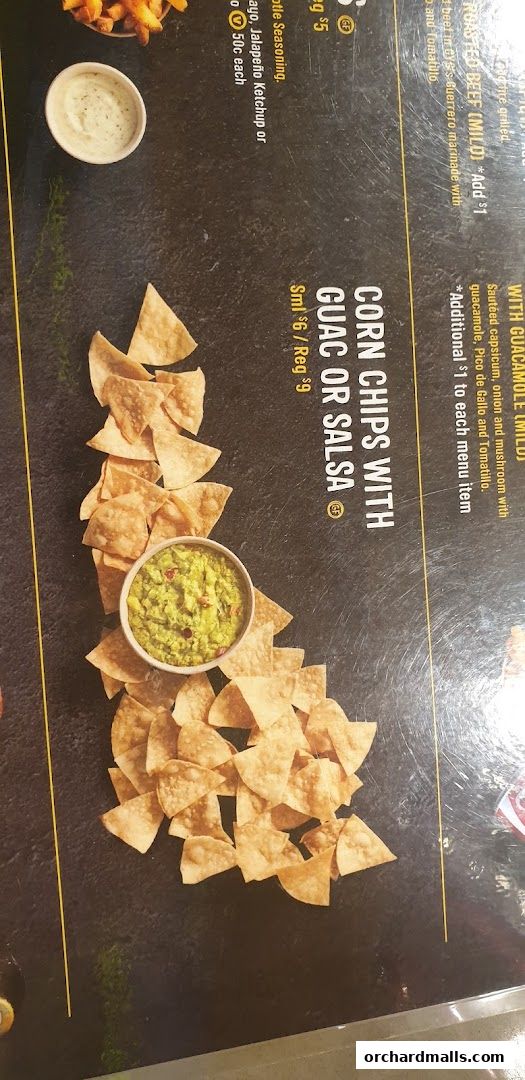 Menu page for Guzman y Gomez - Orchard Gateway