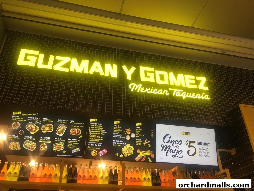 Menu page for Guzman y Gomez - Orchard Gateway