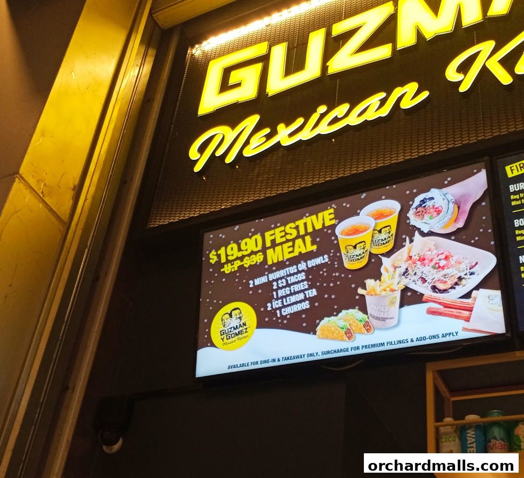 Menu page for Guzman y Gomez - Orchard Gateway
