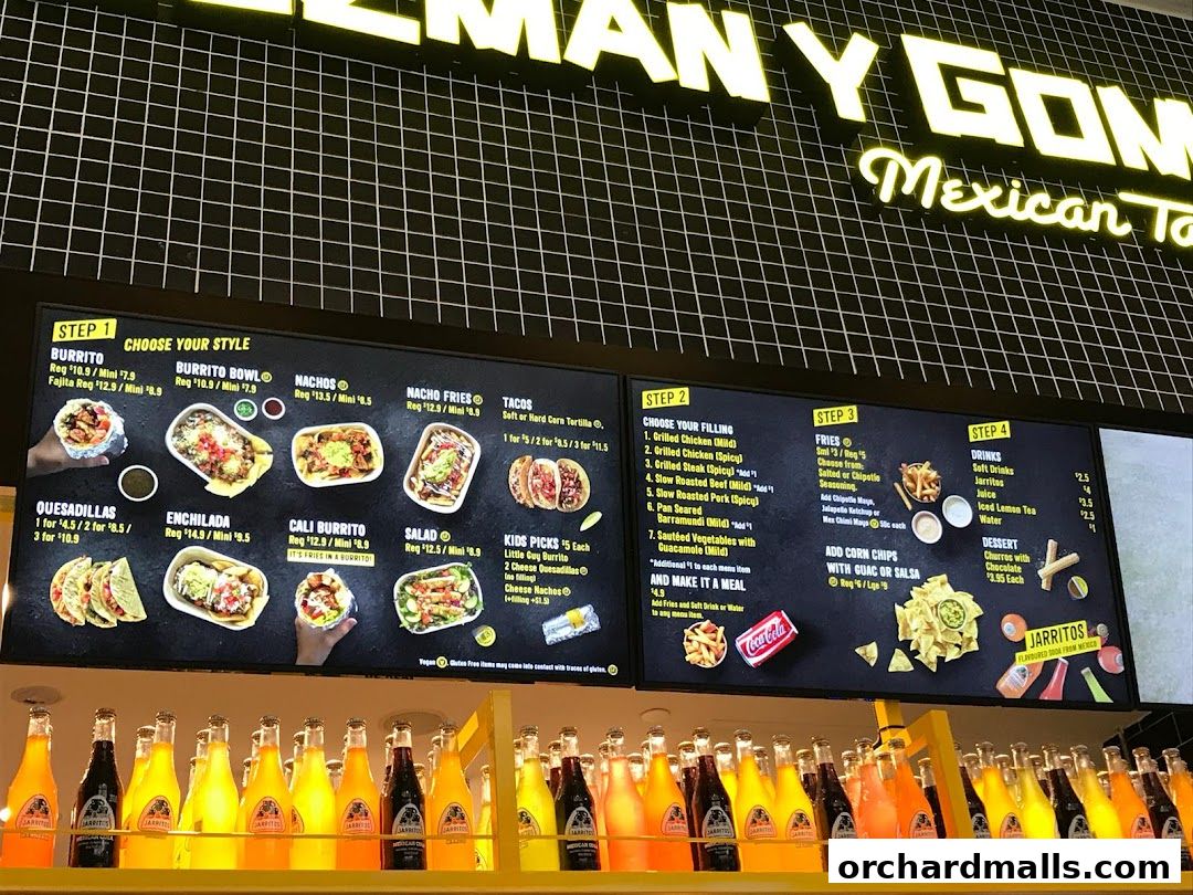 Menu page for Guzman y Gomez - Orchard Gateway