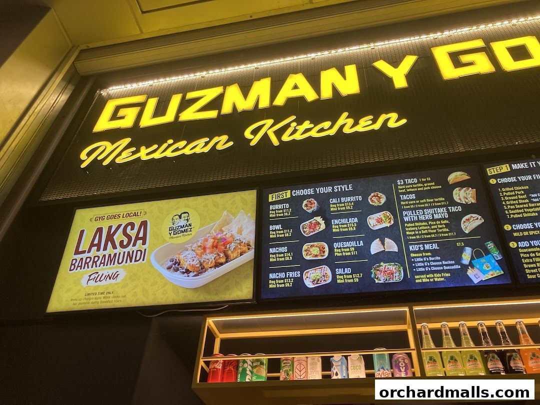 Menu page for Guzman y Gomez - Orchard Gateway