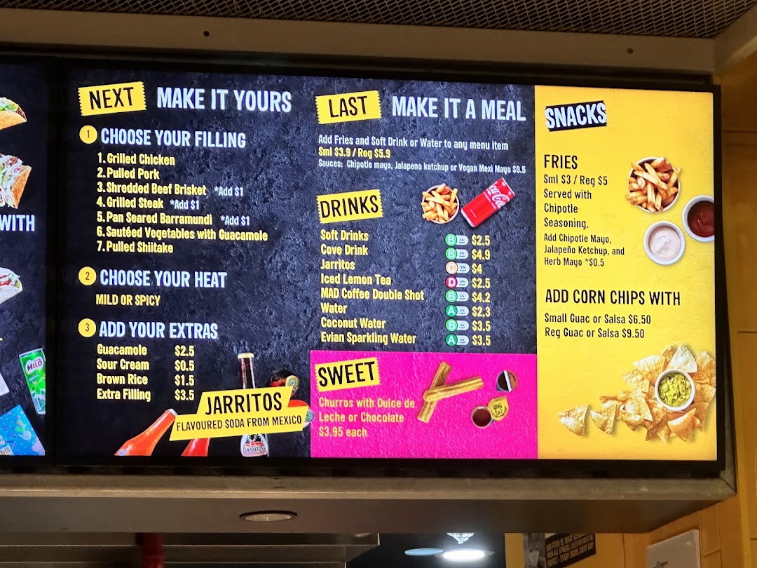 Menu page for Guzman y Gomez
