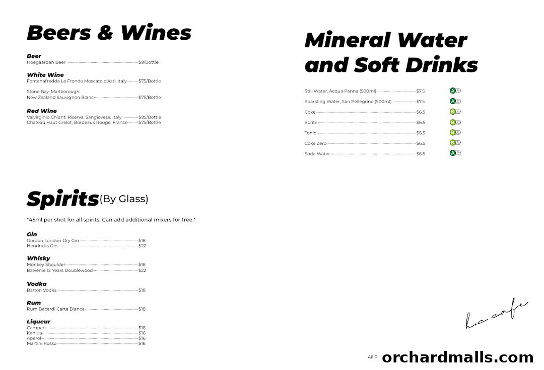 Menu page for HC halcyon  crane