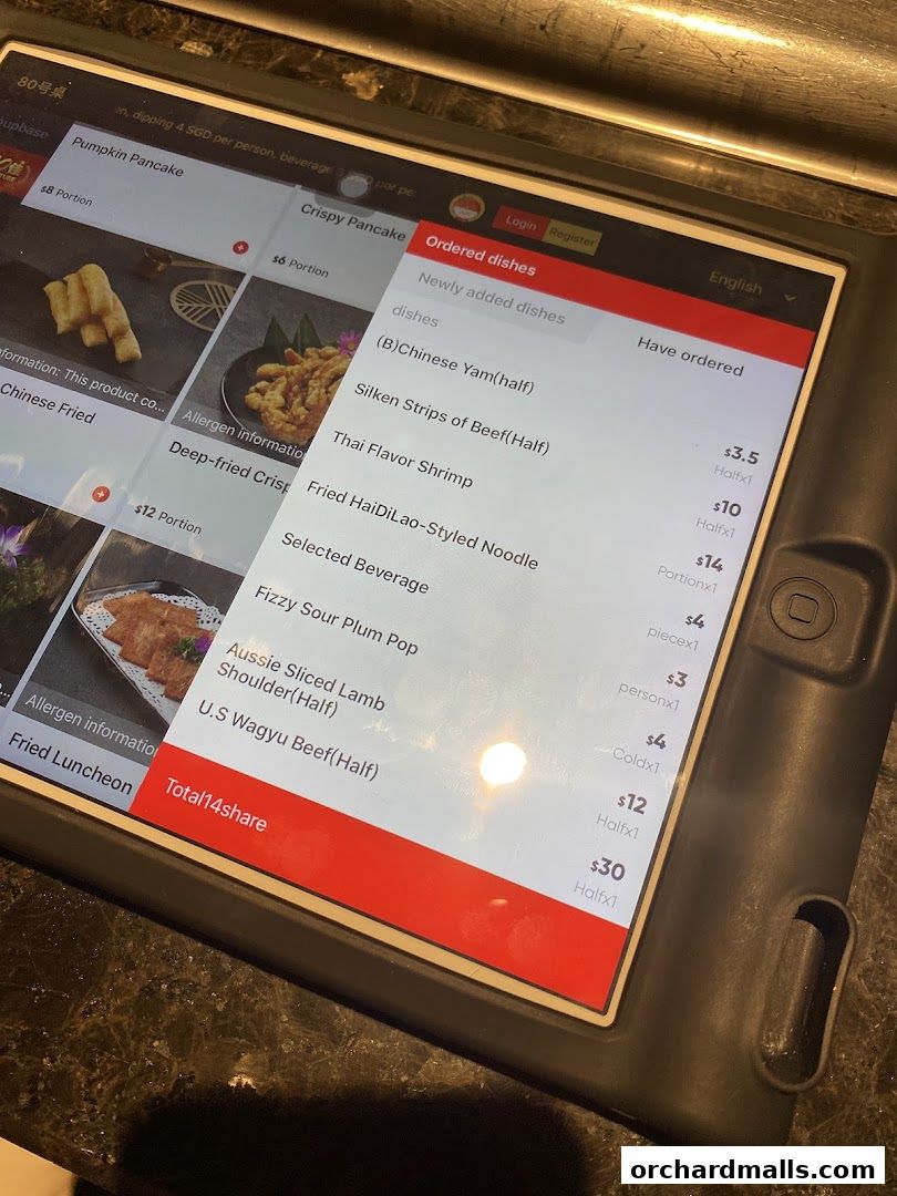 Menu page for 海底捞 Haidilao Hot Pot 313Somerset