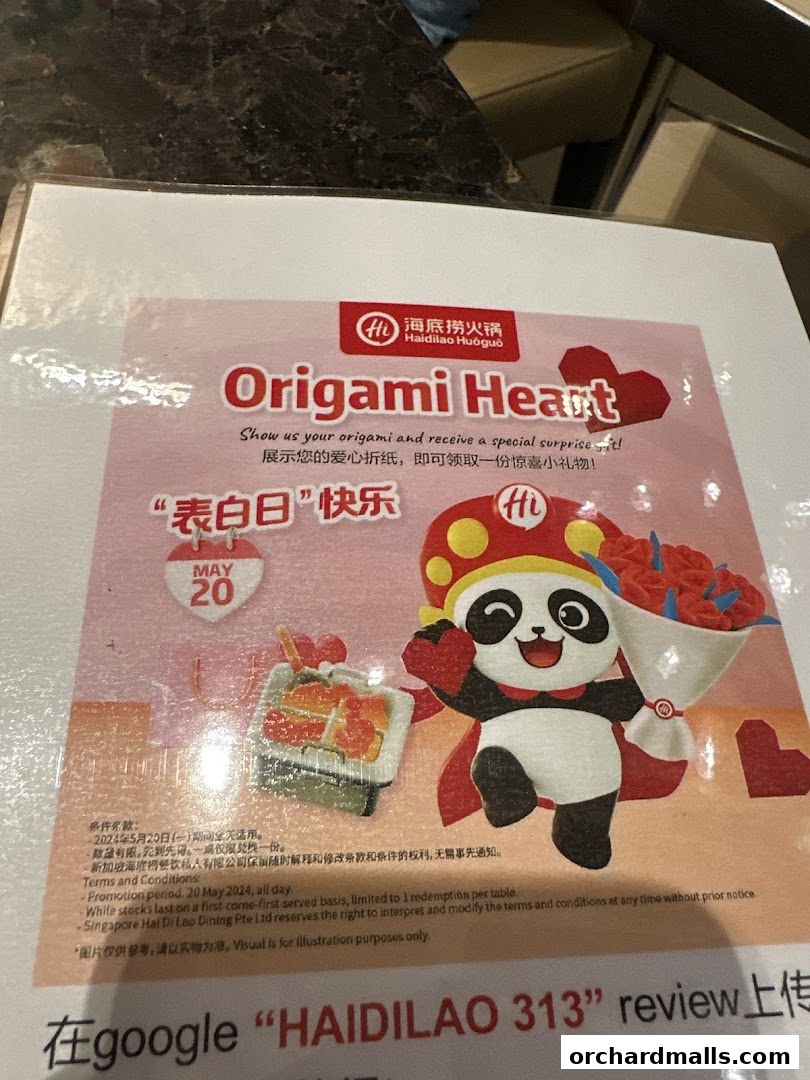 Menu page for 海底捞 Haidilao Hot Pot 313Somerset