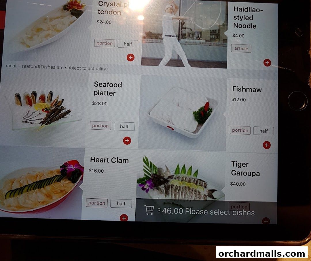 Menu page for 海底捞 Haidilao Hot Pot 313Somerset