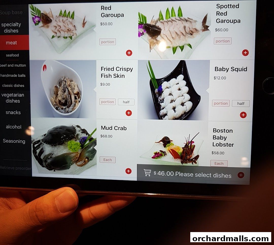 Menu page for 海底捞 Haidilao Hot Pot 313Somerset