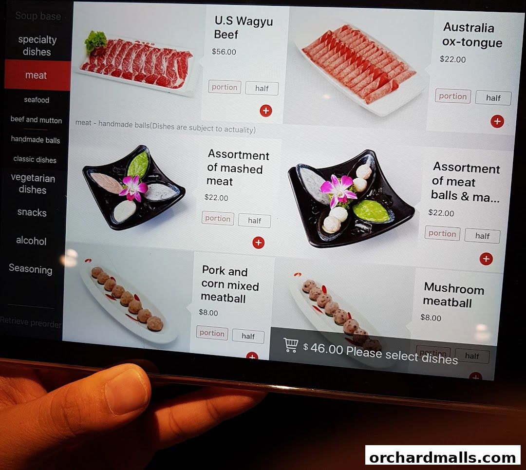 Menu page for 海底捞 Haidilao Hot Pot 313Somerset