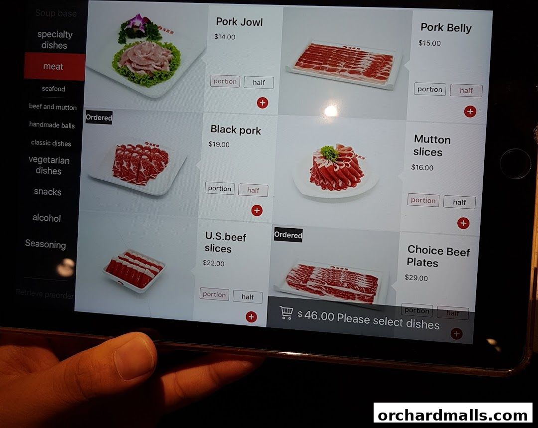 Menu page for 海底捞 Haidilao Hot Pot 313Somerset