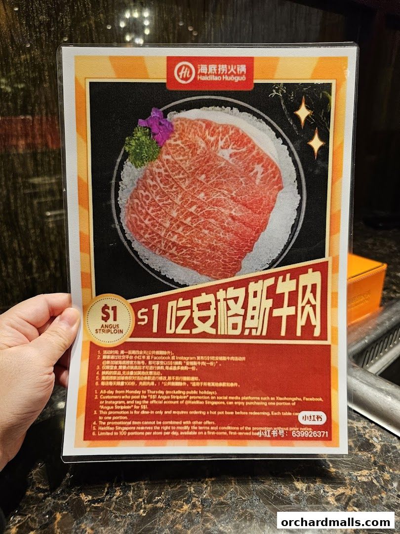 Menu page for 海底捞 Haidilao Hot Pot 313Somerset