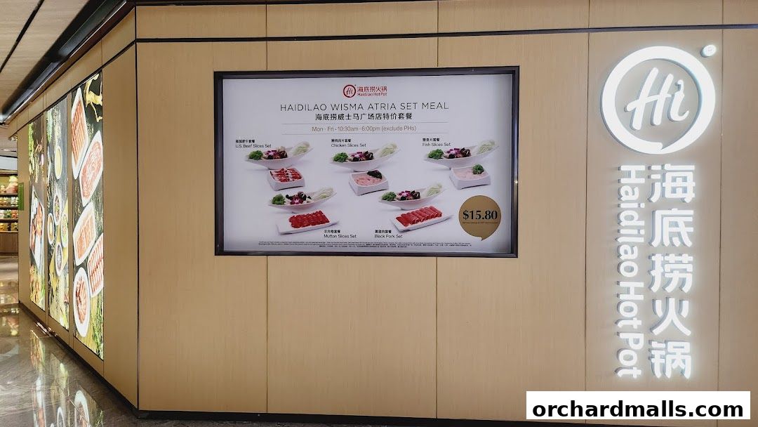 Menu page for 海底捞 Haidilao Hot Pot Wisma Atria