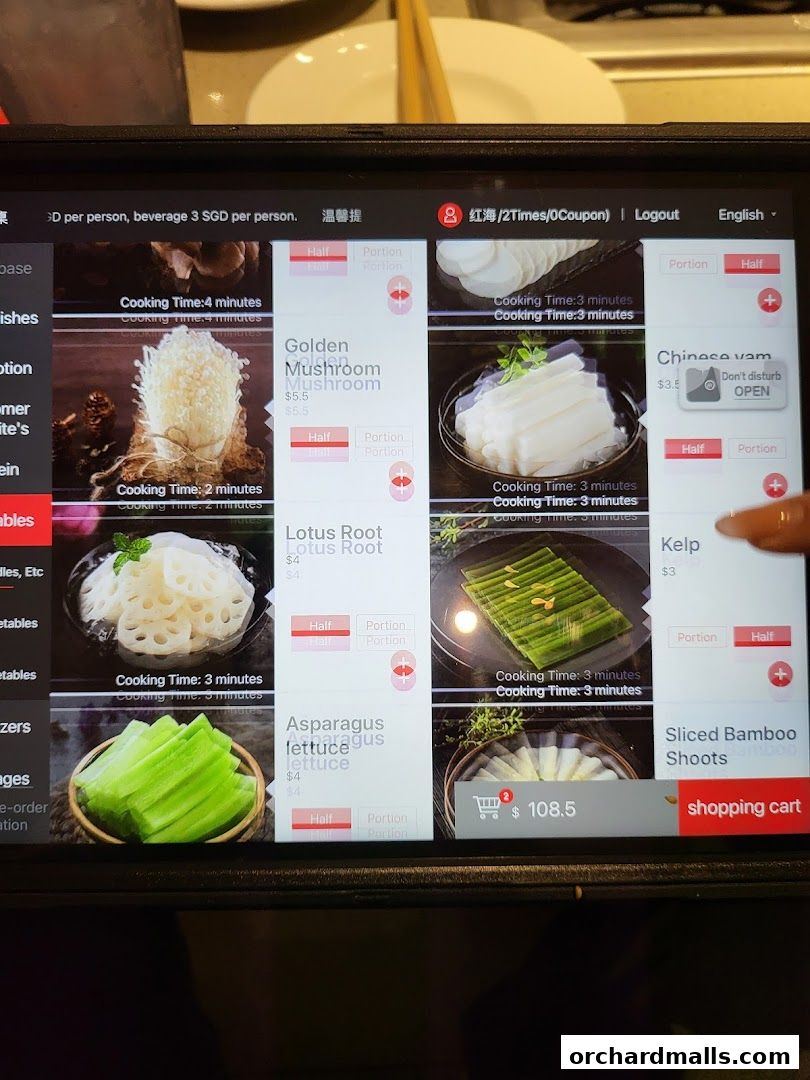 Menu page for 海底捞 Haidilao Hot Pot Wisma Atria