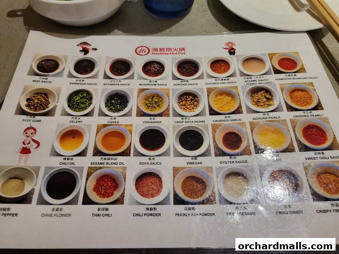 Menu page for 海底捞 Haidilao Hot Pot Wisma Atria