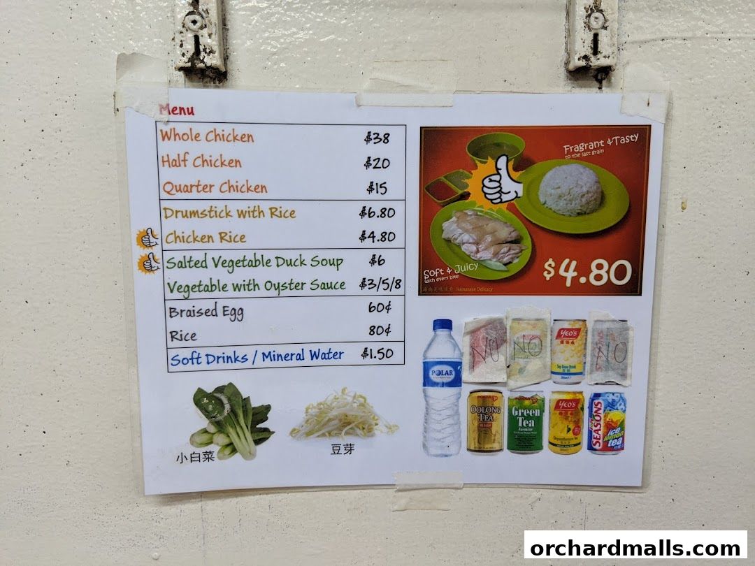 Menu page for Hainanese Delicacy