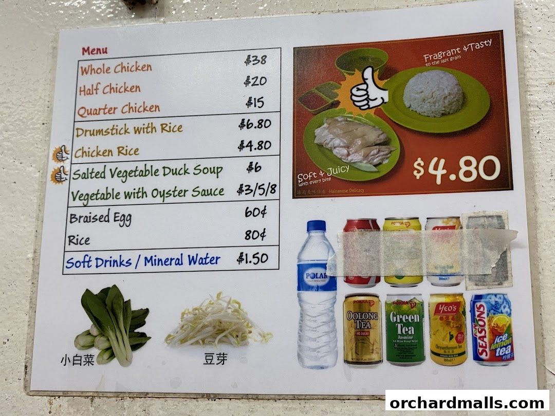 Menu page for Hainanese Delicacy