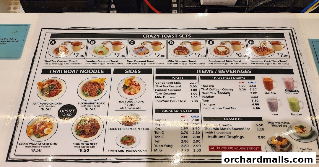 Menu page for Happy Lili Cafe 莉莉茶冰室